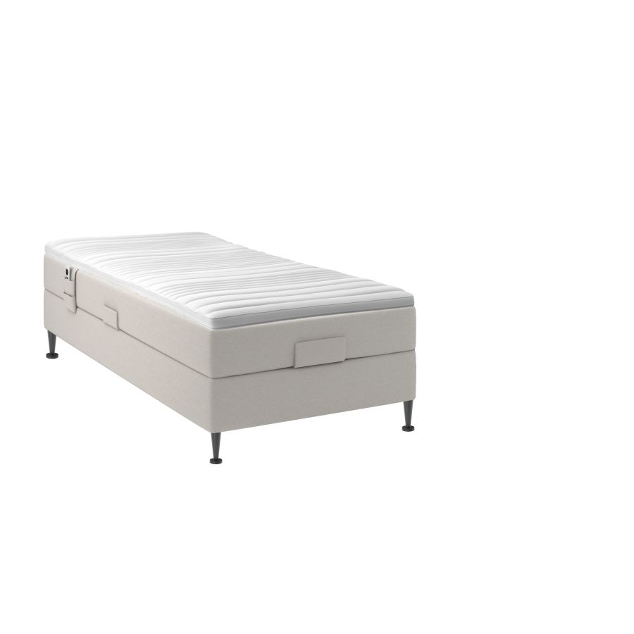 BOBOhome Tidur+ elevasjonsseng inkl. overmadrass, 90x200 - sandfarget