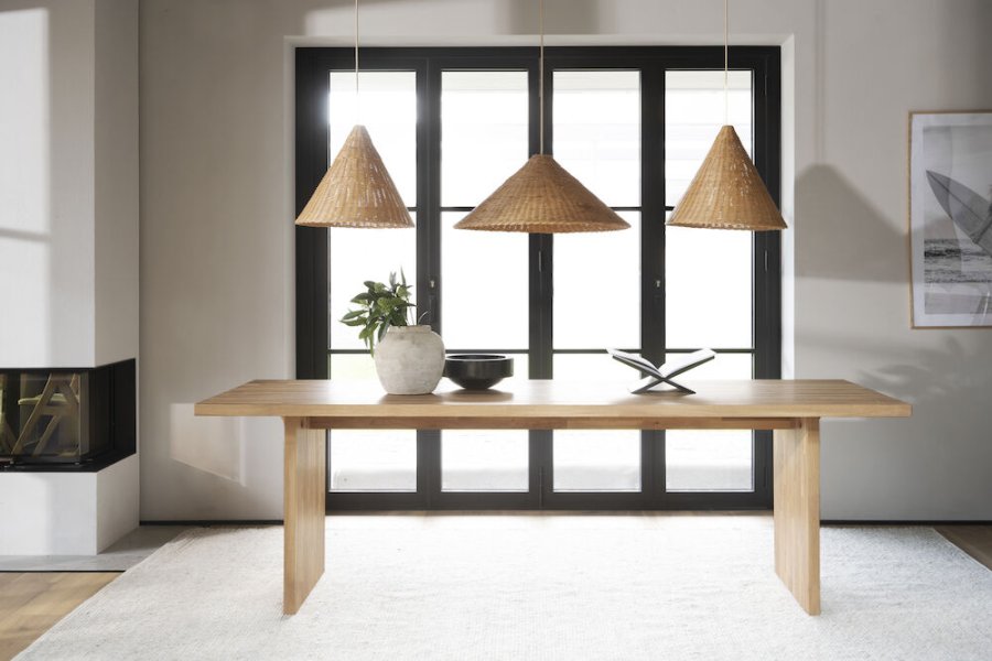 ROWICO Emmett spisebord, rektangulrt - naturlig eik (240x95)