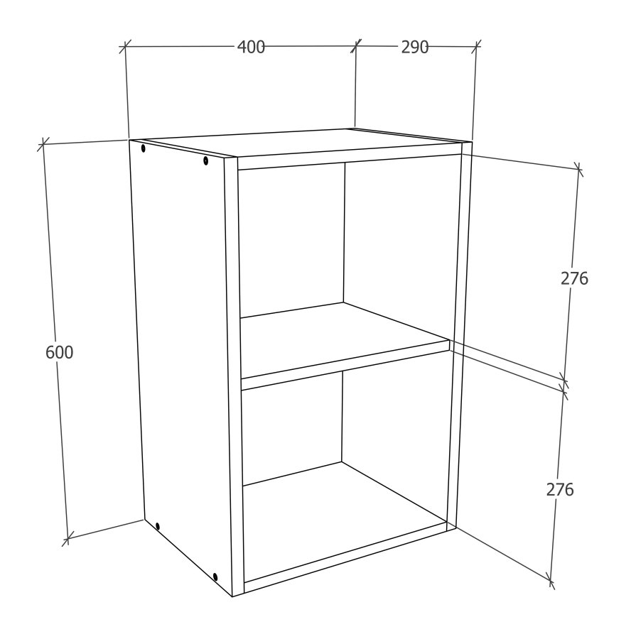 VCM NORDIC Esilo 1 Küchen-Hängeschrank, m. 1 Glastür und 1 Einlegeboden - Holz weiß