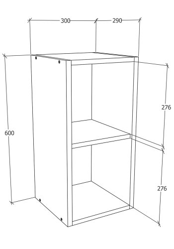 VCM NORDIC Esilo 1 Tür 30 Küchenwandschrank, m. 1 Tür und 1 Regal - Holz weiß und anthrazitgrau