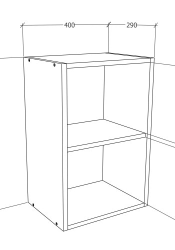 VCM NORDIC Esilo 1-türiger 40 Küchen-Hängeschrank, m. 1 Tür und 1 Einlegeboden - Weiß und Naturholz