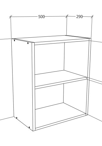 VCM NORDIC Esilo 1-türiger 50 Küchen-Hängeschrank, m. 1 Tür und 1 Einlegeboden - Holz weiß