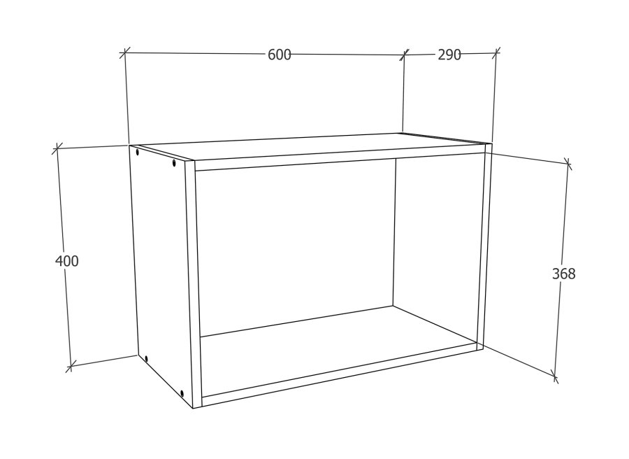 VCM NORDIC Esilo 1 Tür 60 Küchenwandschrank, m. 1 Tür - Holz weiß