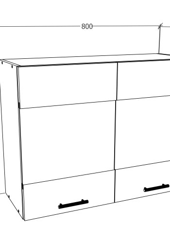 VCM NORDIC Esilo kjkkenveggskap, m. 2 glassdrer og 1 hylle - hvit og antrasittgr tre