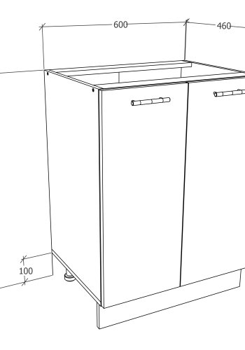 VCM NORDIC Esilo 60 Küchenschrank, m. 2 Türen und 1 Einlegeboden - Holz weiß