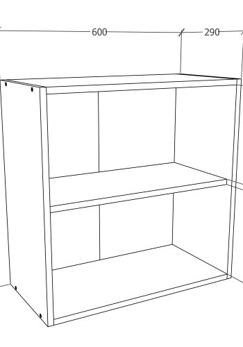 VCM NORDIC Esilo 2-türiger 60er Küchen-Hängeschrank, m. 2 Türen und 1 Einlegeboden - Holz weiß
