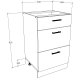 VCM NORDIC Esilo kjkkenskap, m. 3 skuffer - hvit og antrasittgr tre
