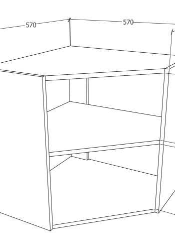 VCM NORDIC Esilo 57 Küchen-Eckschrank, m. 1 Tür und 1 Einlegeboden - Holz weiß