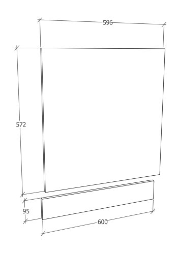 VCM NORDIC Esilo 60 kjkkenfrontpanel - antrasittgr tre
