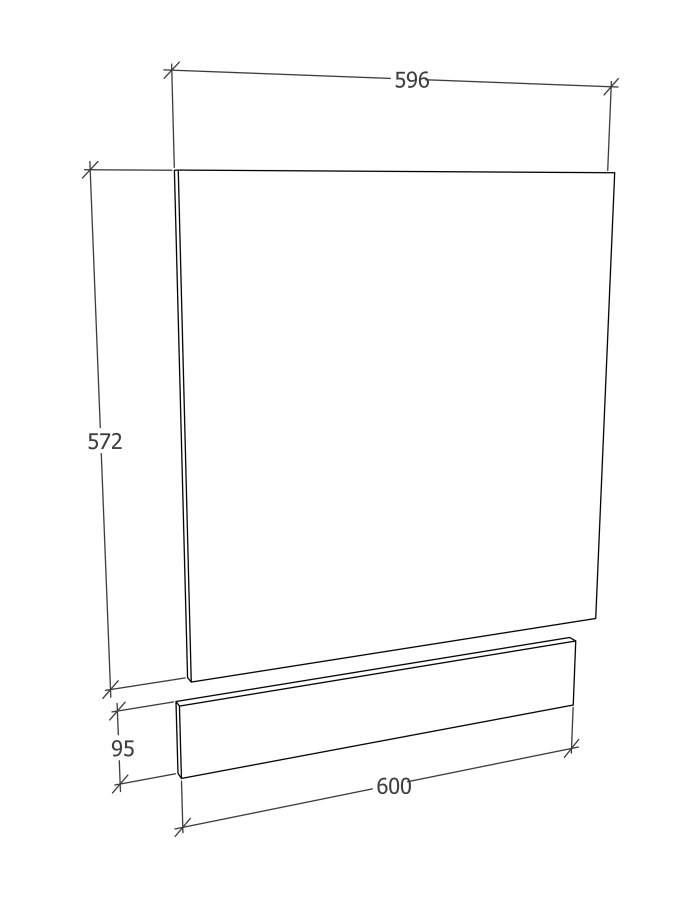 VCM NORDIC Esilo 60 kjkkenfrontpanel - antrasittgr tre