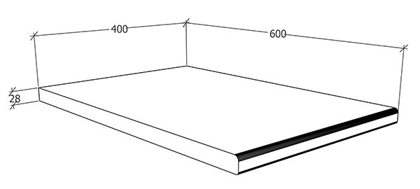 VCM NORDIC Esilo 40 Tischplatte, rechteckig - anthrazitgraues Holzwerkstoff (60x40)