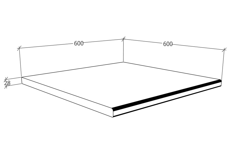 VCM NORDIC Esilo 60 Tischplatte, quadratisch - anthrazitgraues Holzwerkstoff (60x60)