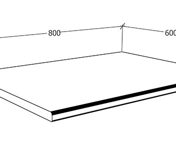 VCM NORDIC Esilo 80 Tischplatte, rechteckig - anthrazitgraues Holzwerkstoff (80x60)