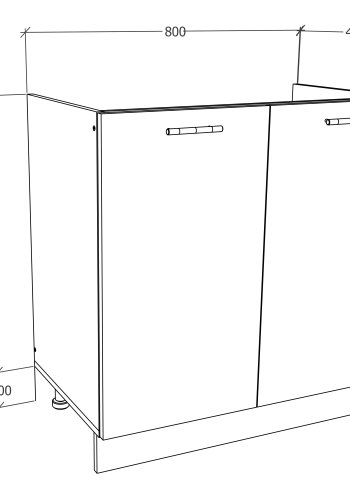 VCM NORDIC Esilo kjkkenvaskskap, m. 2 drer - hvitt tre