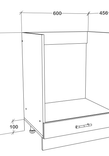 VCM NORDIC Esilo Küchen-Backofenschrank, m. 1 Tür, verstellbare Füße – Holz weiß