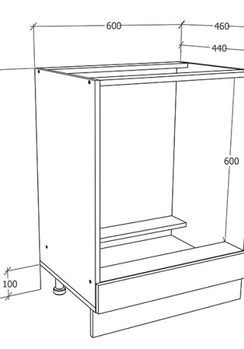VCM NORDIC Esilo Küchenofenschrank, mit verstellbaren Füßen - weißes und anthrazitgraues Holz
