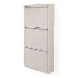 SPINDER DESIGN BILLY 3 skoskåp, w. 3 dörrar - silkeslent taupe stål