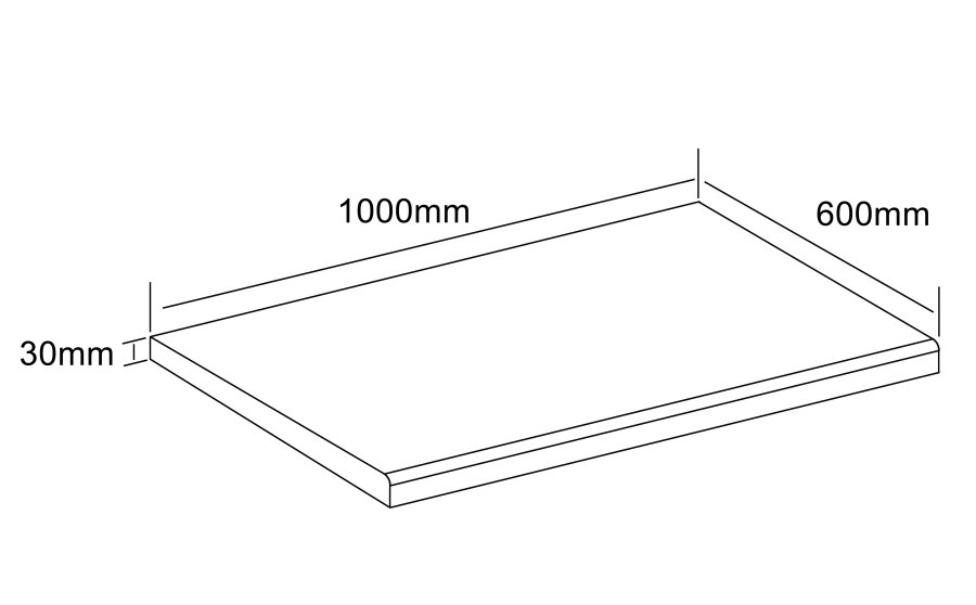 VCM NORDIC Fasola Küchenarbeitsplatte, rechteckig - Holz weiß (100x60)
