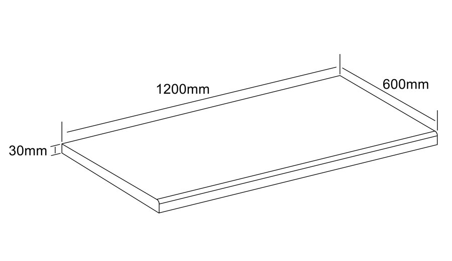 VCM NORDIC Fasola Küchenarbeitsplatte, rechteckig - Holz weiß (120x60)