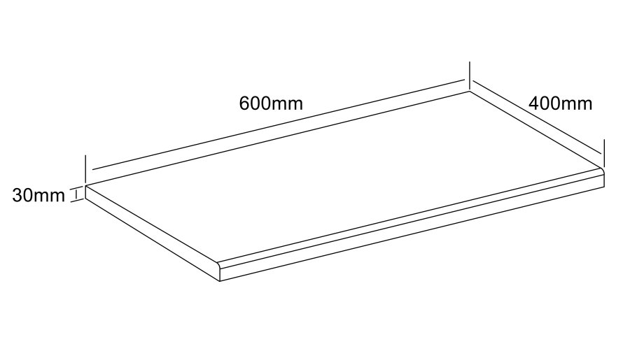VCM NORDIC Fasola Küchenarbeitsplatte, rechteckig - Holz weiß (40x60)