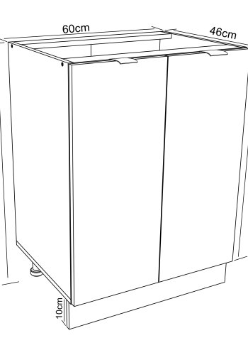 VCM NORDIC Fasola Küchenunterschrank, m. 2 Türen, 1 Einlegeboden - Holz natur/weiß (B:60)