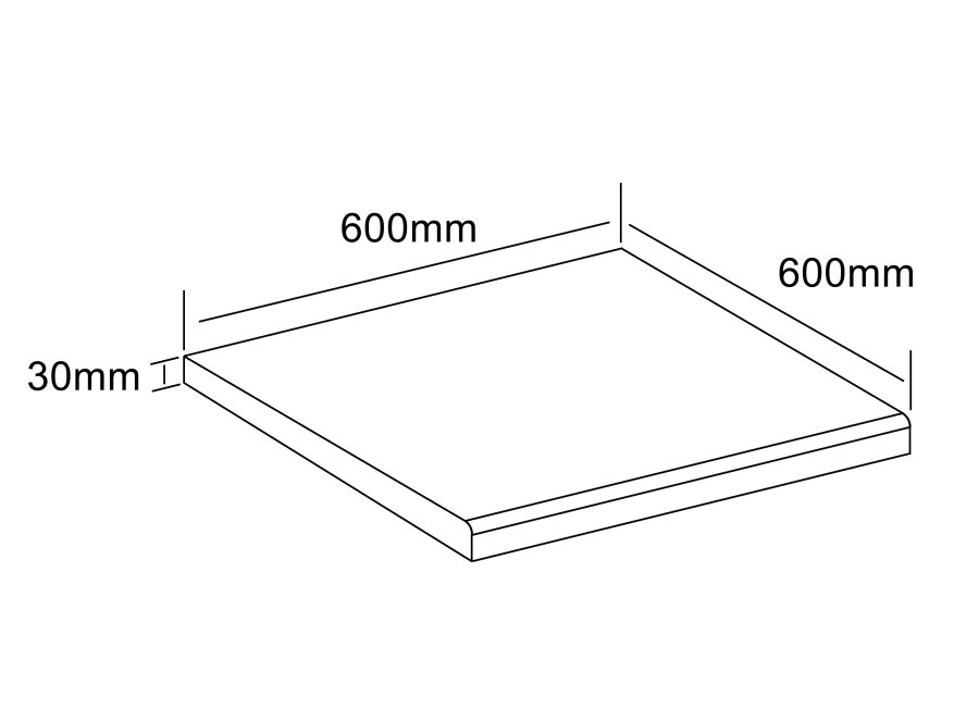 VCM NORDIC Fasola Küchenarbeitsplatte, quadratisch - Naturholz (60x60)