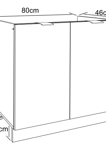 VCM NORDIC Fasola kjkkenunderskap for vask, m. 2 drer - natur/hvitt tre (B:80)