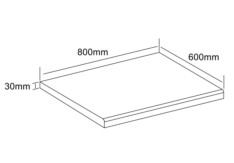 VCM NORDIC Fasola Kchenarbeitsplatte, rechteckig - Holz wei (80x60)