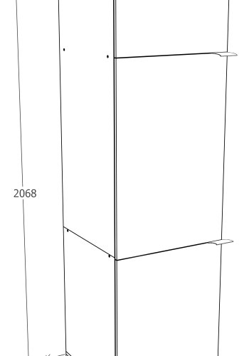 VCM NORDIC Fasola Küchen-Hochschrank, mit 3 Türen und 4 Einlegeböden - Holz anthrazitgrau/weiß (B:60)