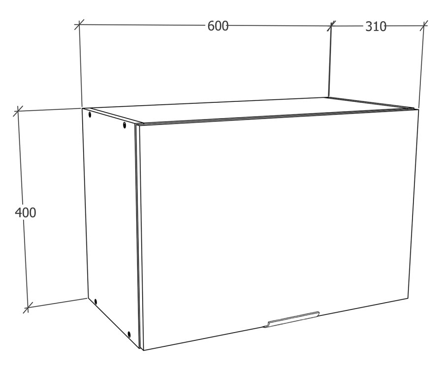 VCM NORDIC Fasola Küchen-Wandschrank über Dunstabzugshaube, mit 1 Tür - Natur/Weißholz (B:60