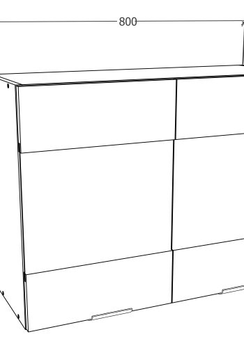 VCM NORDIC Fasola kjkken overskap, m. 2 glassdrer og 1 hylle - antrasittgr/hvit tre (B:80)