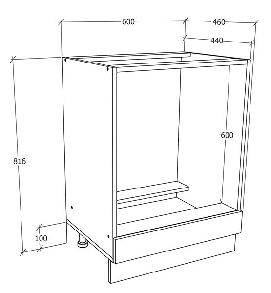 VCM NORDIC Fasola Küchenschrank für Backofen und Einbaukochfeld - Natur/Weißholz