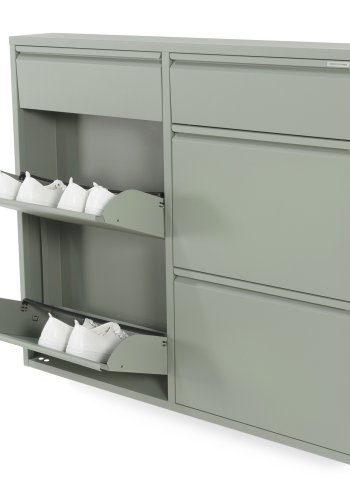 SPINDER DESIGN BILLY 6 skoskap, m. 6 drer - stvete grnt stl