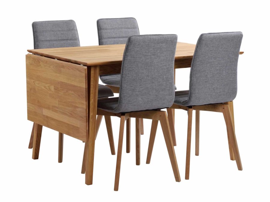 ROWICO Filippa Matbord - Oljad Ek med Klaff (80 x 120 + 45 cm)