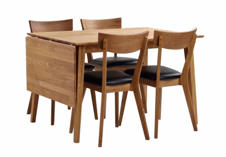 ROWICO Filippa Matbord - Oljad Ek med Klaff (80 x 120 + 45 cm)