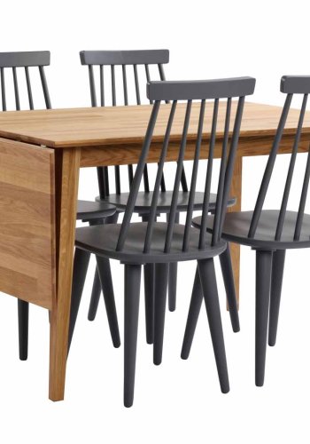 ROWICO Filippa Matbord - Oljad Ek med Klaff (80 x 120 + 45 cm)