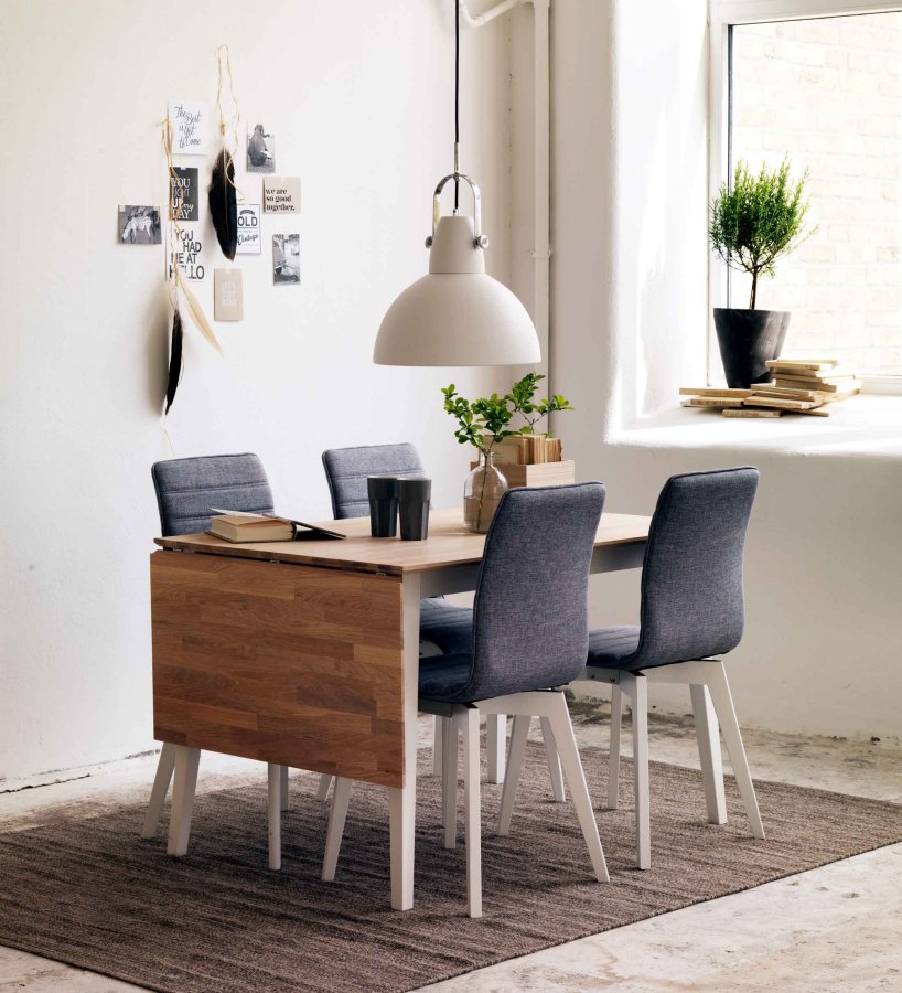 ROWICO Filippa spisebord - olieret eg m. klap (80x80+45)