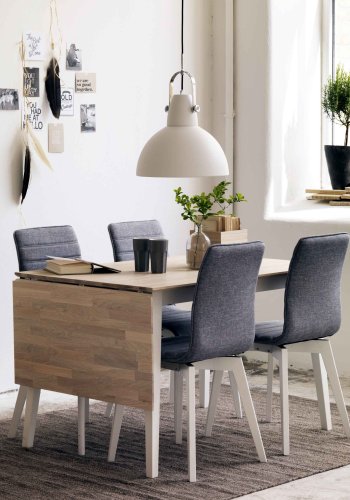 ROWICO Filippa Matbord - Oljad Ek med Klaff (80 x 120 + 45 cm)