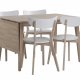 ROWICO Filippa spisebord - hvidolieret eg m. klap (80x120+45)  
