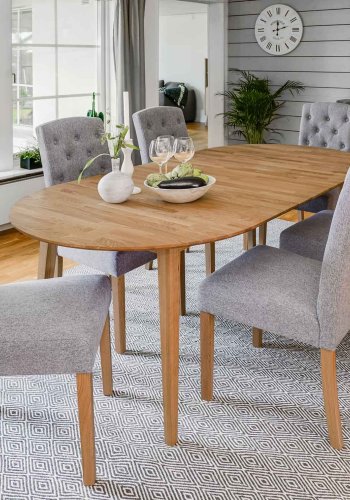 ROWICO Filippa spisebord - eg, inkl. tillgsplade (105x170/210) 