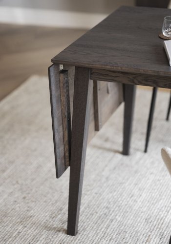 ROWICO Filippa klapbord, kvadratisk - mrkebrun eg (80(+45)x80)