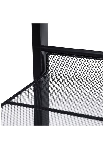 SONGMICS 5-lags skohylde i metalnet med flade, vinklede hylder, stor stabelbar og justerbar st�vleopbevaring i gangenskab LMR005B, sort