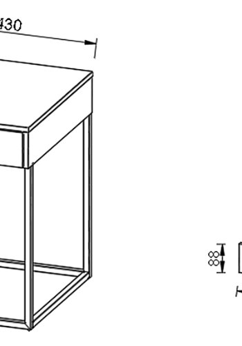 VCM NORDIC Flokas S Nachttisch, m. 1 Schublade - Weißmetall (43x41)