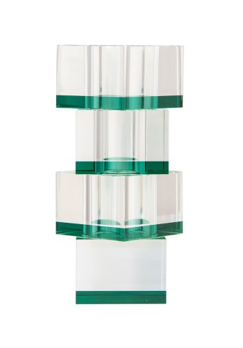 HOUSE OF SANDER Flora vase - klart og grnt glass (7x7)