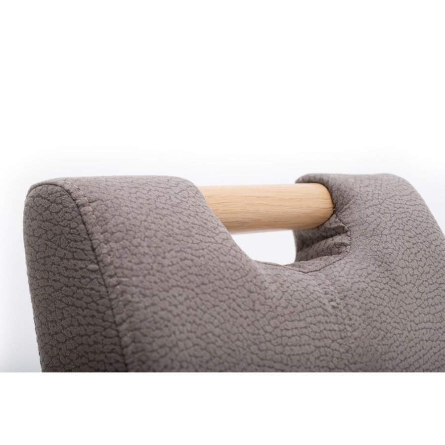 NocNoi Flynder spisebordsstol - taupe/natur stof/egetr