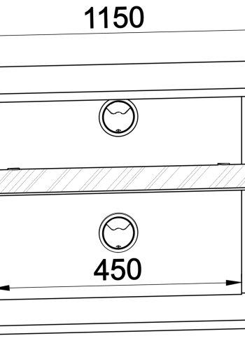 VCM NORDIC Folas L HiFi- und TV-Tisch, m. 1 Glasablage und Rollen - Holz weiß (115x41)
