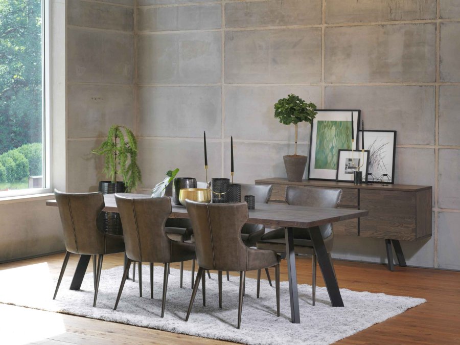 ROWICO Fred Sideboard - Eiche dunkelbraun, mit 2 Schubladen und 3 Türen 