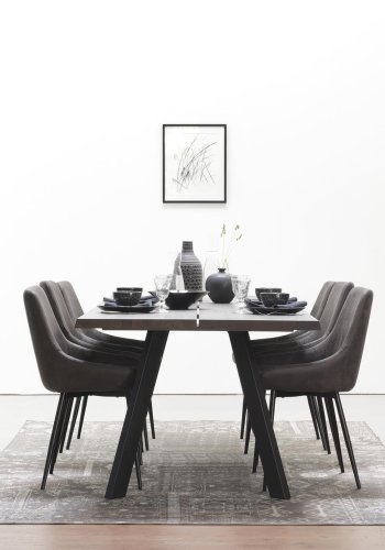 ROWICO Fred plankebord - mrk brun eik og svart metall (240x100) 