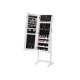SONGMICS Smykkeskap, Speilskap, St�ende Speil, Helfigursspeil, L�sbar Smykkearrang�r, Gaveid&eacute;, Hvit JJC69WT