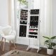 SONGMICS Smykkeskap, Speilskap, St�ende Speil, Helfigursspeil, L�sbar Smykkearrang�r, Gaveid&eacute;, Hvit JJC69WT